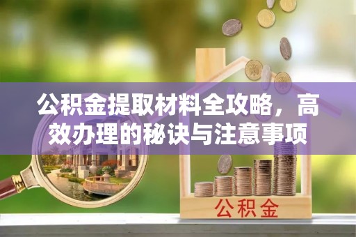 七股公积金提取材料全攻略，高效办理的秘诀与注意事项