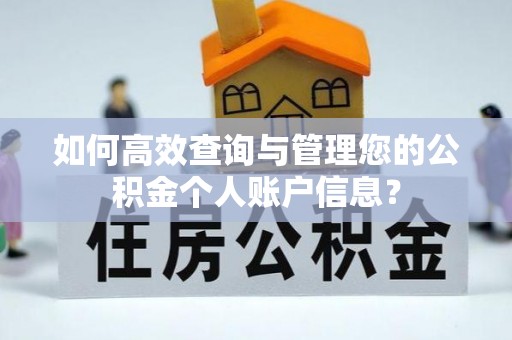 七股如何高效查询与管理您的公积金个人账户信息？