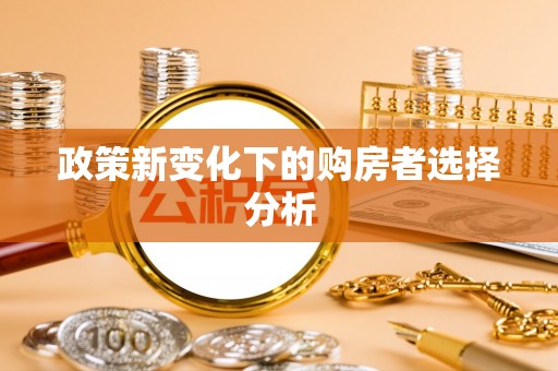 七股政策新变化下的购房者选择分析