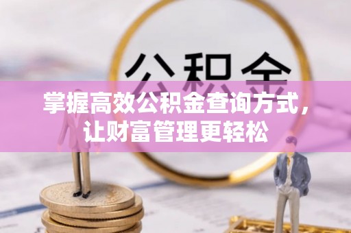 七股掌握高效公积金查询方式，让财富管理更轻松